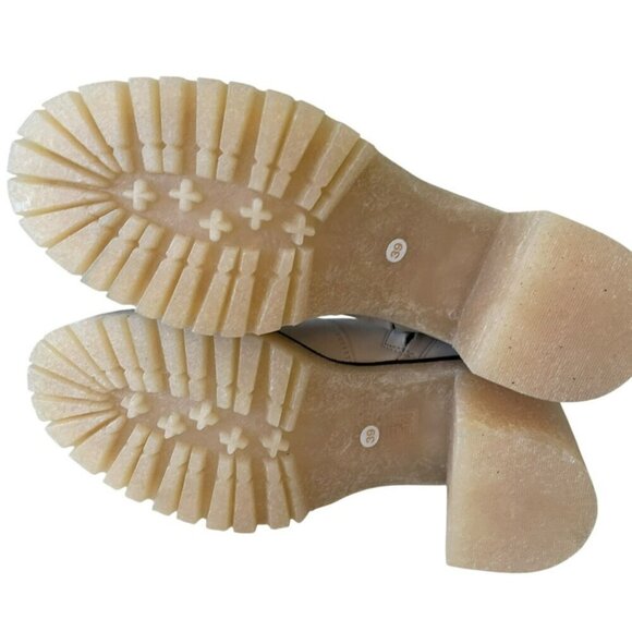 Free People Beige Leather Platform Chelsea Boots Chunky Lug Sole 8.5 Size 39 - Picture 6 of 10